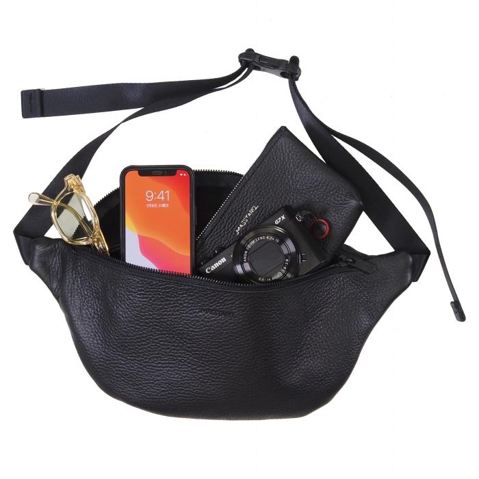 MASSTARD -MINIMAL LEATHER POCHETTE- BLACK