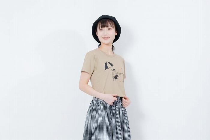 《1》【KEYMEMORY鎌倉】GrenouilleイラストTシャツ BEIGE