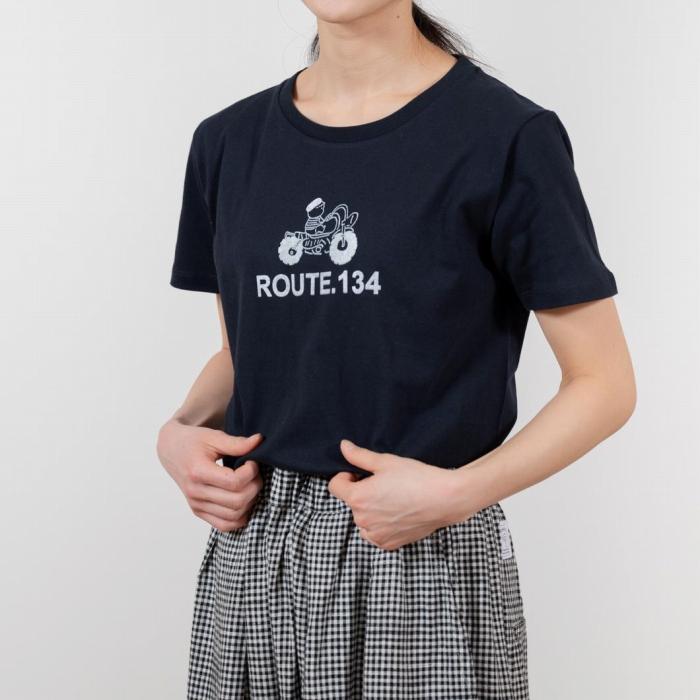 《1》【KEYMEMORY 鎌倉】ルート134イラストTシャツ NAVY