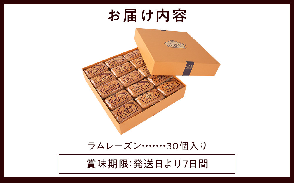 鎌倉ウィッチ「鎌倉ウィッチ（ラムレーズン） 30個入」●