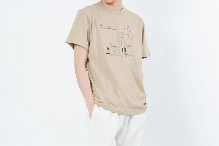 《1》【KEYMEMORY鎌倉】Sea heartイラストTシャツ BEIGE