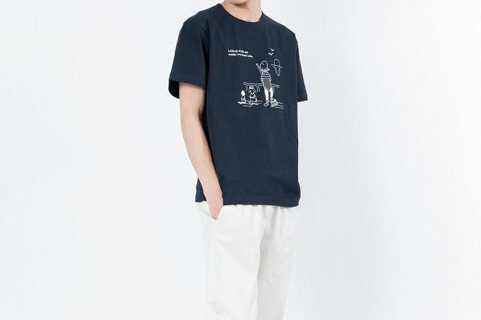 《0》【KEYMEMORY鎌倉】Sea heartイラストTシャツ NAVY