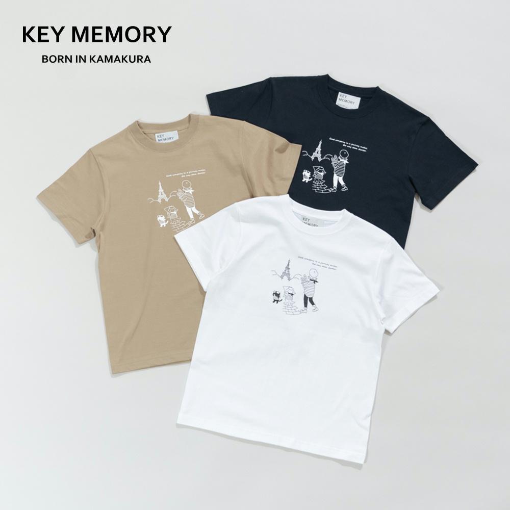 《3》【KEYMEMORY 鎌倉】トラベルイラストTシャツ BEIGE