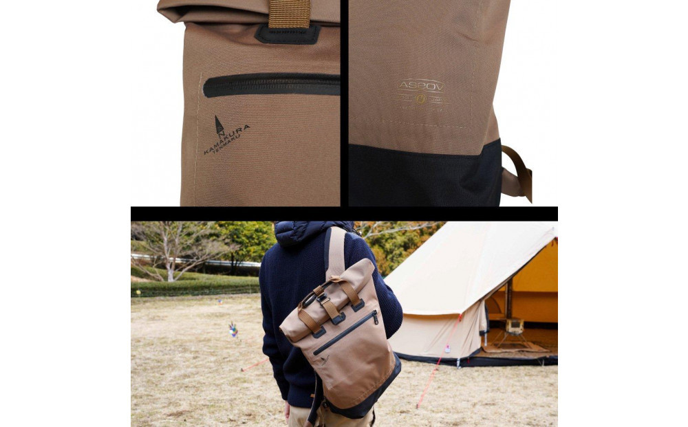 【鎌倉天幕】× AS2OV WP Cordura Roll Pack 2Way 3レイヤー・透湿防水Cordura ロールパック/リュックサック20L KTM-ASRS