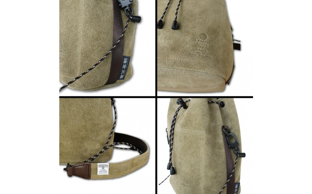 【鎌倉天幕】× AS2OV Water Proof Suede Bag 2Way スエード・日本製 巾着ショルダーバッグ KTM-ASSB 