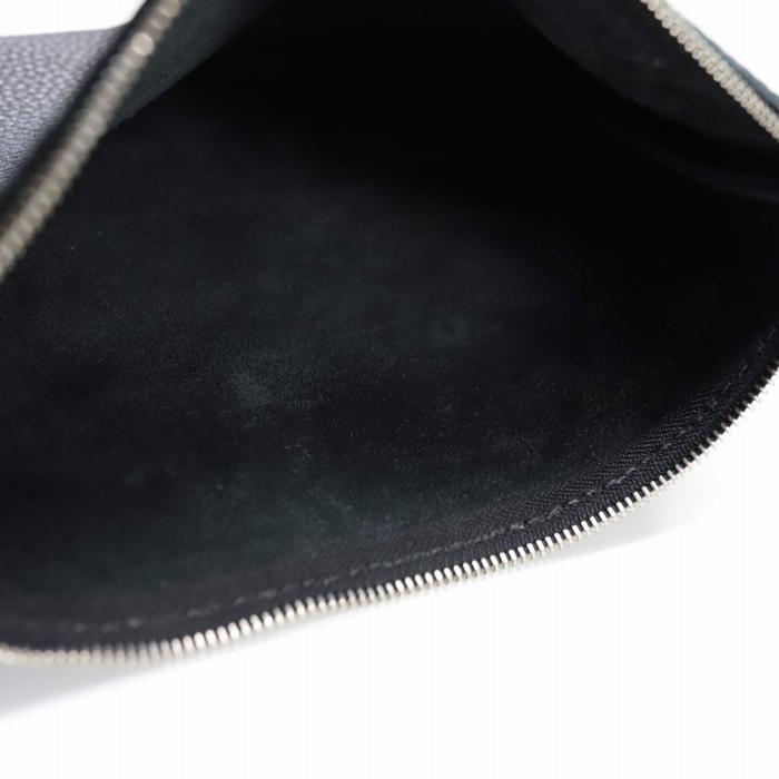 MASSTARD -MINIMAL LEATHER POUCH SMALL- BLACK