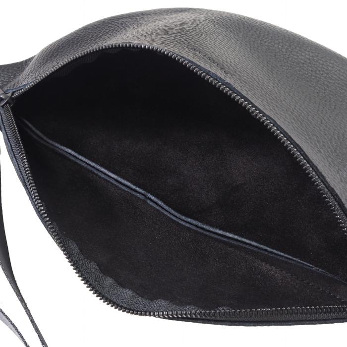 MASSTARD -MINIMAL LEATHER POCHETTE- BLACK