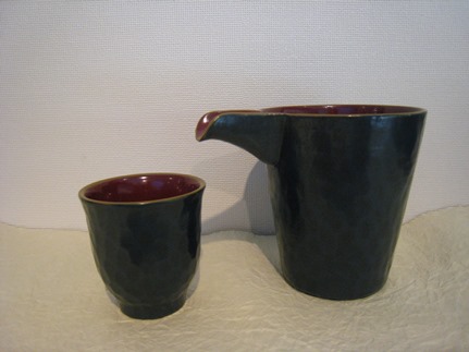 鎌倉彫　片口・ぐい呑みセット