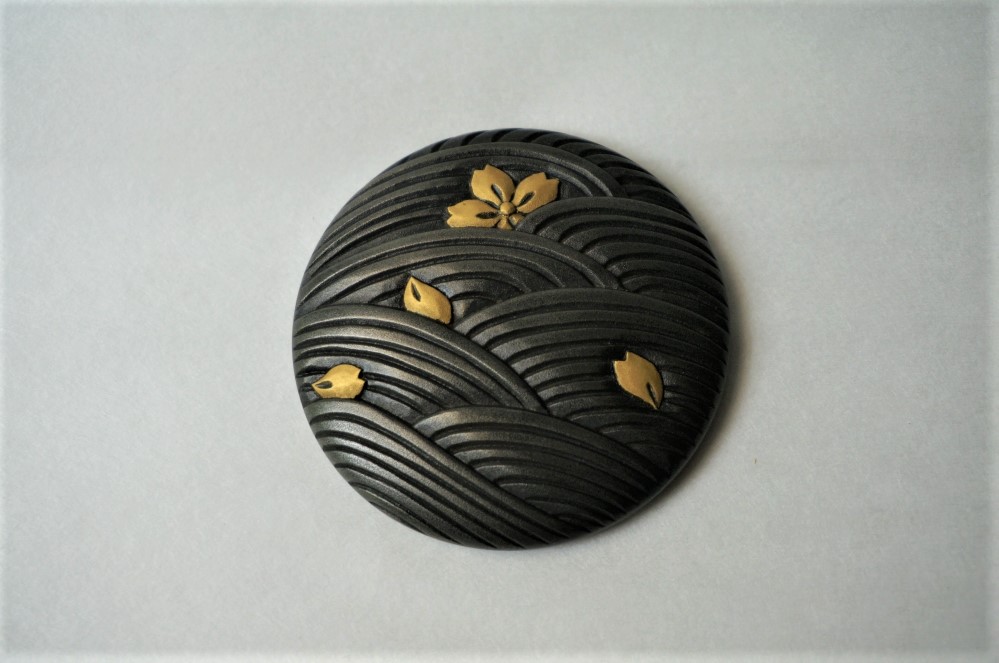 鎌倉彫博古堂　小鏡「流水桜」