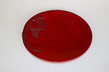 鎌倉彫　平皿　6寸ブドウ