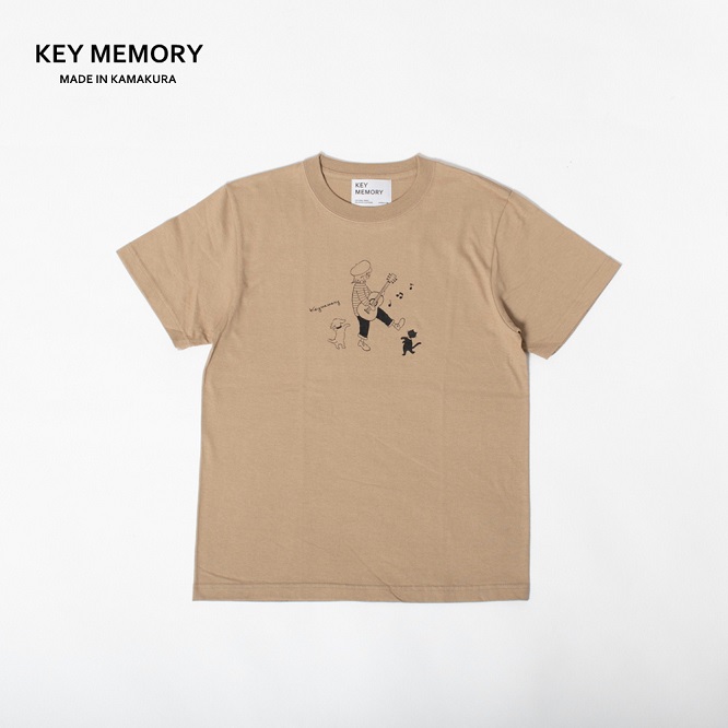 《0》レディースM　ミュージックTシャツ　BEIGE