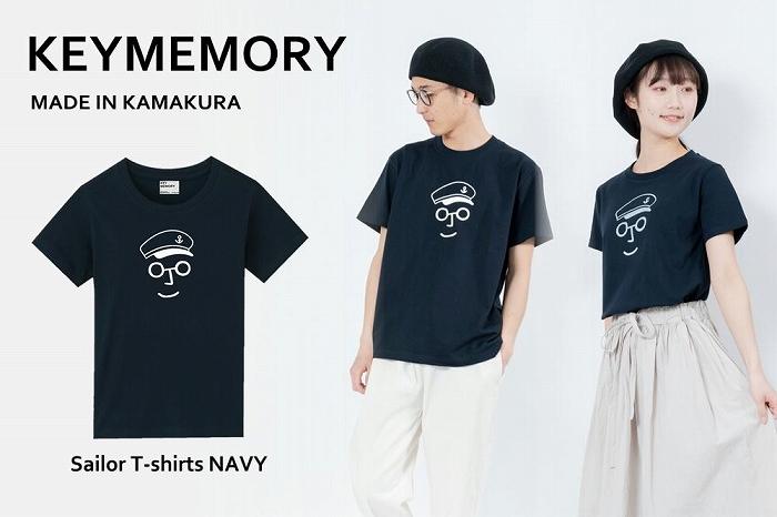 《1》【KEYMEMORY鎌倉】セーラー帽イラストTシャツ NAVY