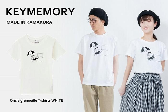 《0》【KEYMEMORY鎌倉】GrenouilleイラストTシャツ WHITE