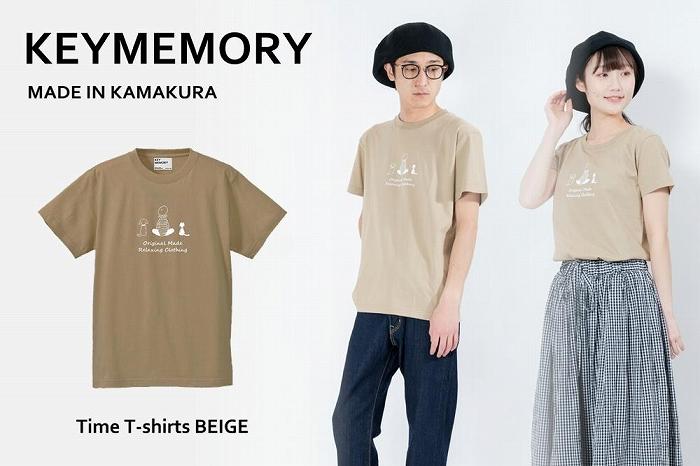 《1》【KEYMEMORY鎌倉】TIMEイラストTシャツBEIGE