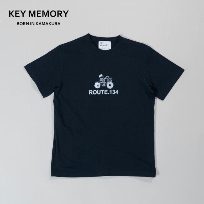《2》【KEYMEMORY 鎌倉】ルート134イラストTシャツ NAVY