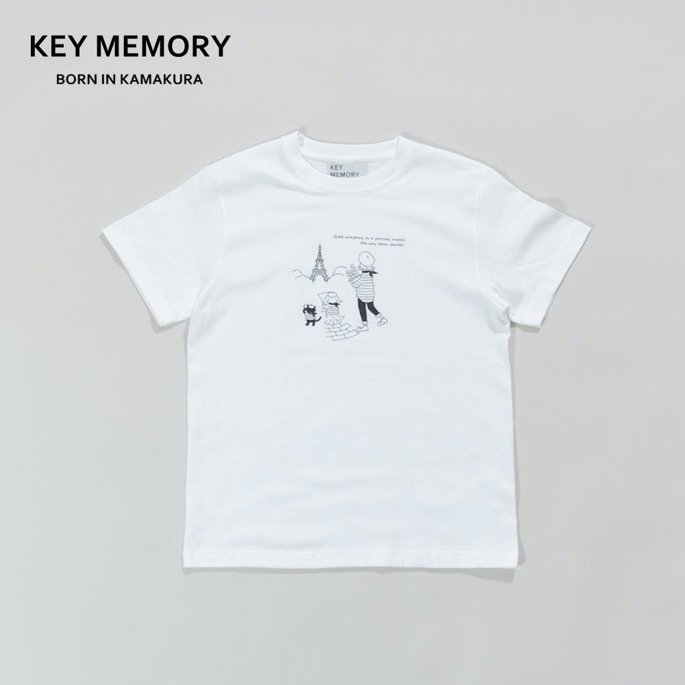 《1》【KEYMEMORY 鎌倉】トラベルイラストTシャツ WHTIE