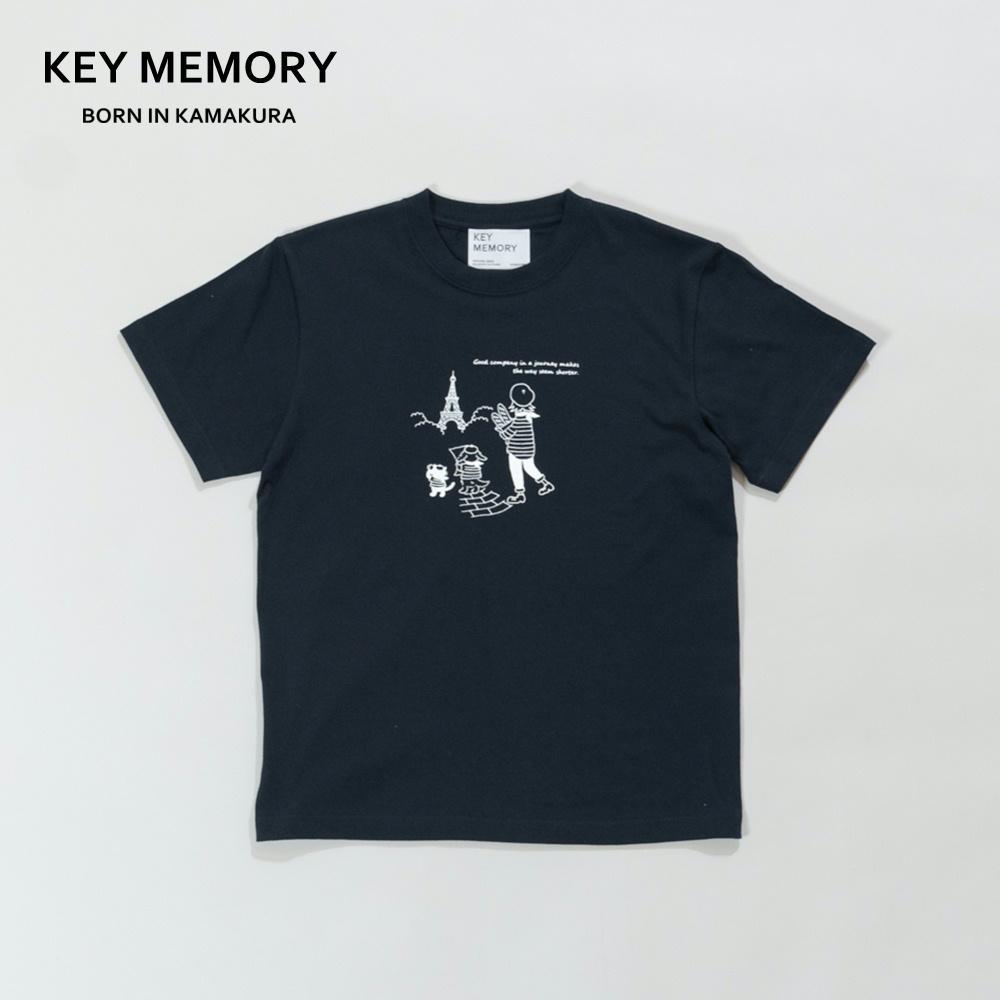 《1》【KEYMEMORY 鎌倉】トラベルイラストTシャツ NAVY
