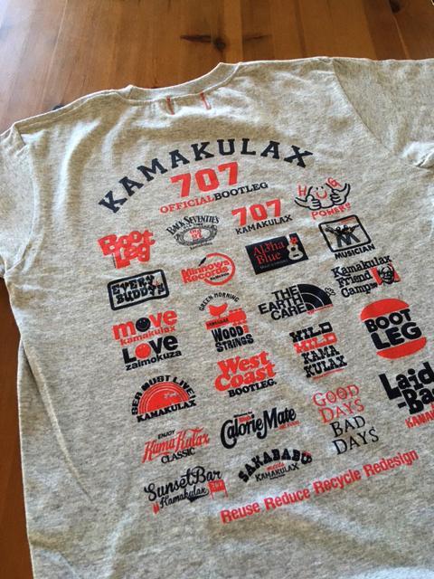 鎌倉ブランドの老舗「KAMAKULAX」の定番オリジナルALL LOGO Ｔシャツ【杢グレー】XLサイズ