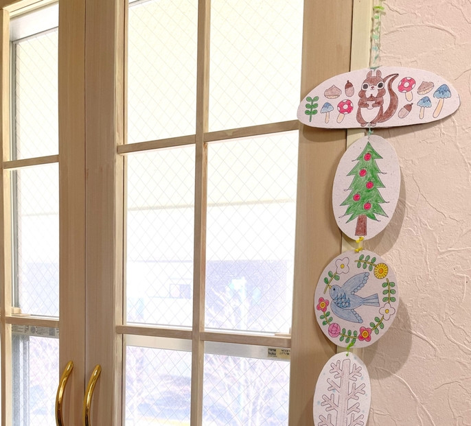 花咲く和紙　ぬり絵 「森のどうぶつ」ぬり絵＆モビールキット 「世界の国旗」ぬり絵＆ガーランド