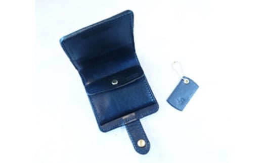 ハーフウォレット・キーホルダーブラック 2点セット 牛革 栃木レザー 財布 サイフ さいふ saifu 手縫い ハンドメイド 革専門店 手作り SNAKER-handicraft 神奈川 湘南 藤沢