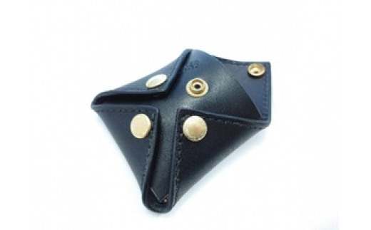 【SNAKER-handicraft】本革栃木レザー使用 スクエア型コインケース　SNAKERオリジナルホック付　ブラック