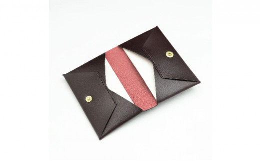 湘南工房 折革スリムカードケース＜バーガンディ＞