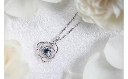 Blue Rose Pt トパーズ ダイヤモンド ペンダント レディース ジュエリー アクセサリー ネックレス 神奈川 湘南 藤沢