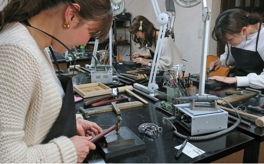 彫金 テクスチャーリング 制作 体験 コース 1名 初心者 K14GF SILVER 指輪 シルバー 湘南 江の島