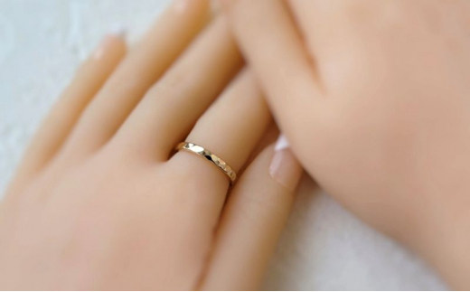 アクセサリー K14GF 槌目リング 3ミリ幅 選べるサイズ 指輪  ジュエリー K14 ゴールドフィルド リング レディース メンズ ペア シンプル 一点もの 華奢リング ペアリング ピンキーリング かわいい おしゃれ プレゼント ギフト 20000円 贈り物 FABBRICA OSAWA 神奈川 湘南 藤沢