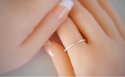 シルバーリング テクスチャーリング 1.8ミリ  選べるサイズ アクセサリー 指輪 アクセサリー ジュエリー シルバー リング レディース メンズ ペア シンプル 一点もの 華奢リング ピンキーリング プレゼント ギフト 贈り物 シルバー950 SILVER ふるさと納税 リング 10000円 ジュエリー FABBRICA OSAWA 神奈川 湘南 藤沢