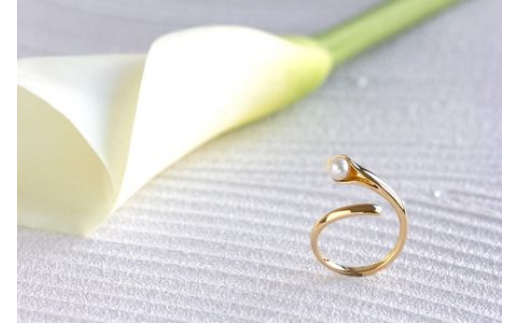 Calla K10 パールリング 指輪 ゆびわ リング アクセサリー  レディース ジュエリー じゅえりー【7号～15号】 ぱーる りんぐ ring レディース シンプル 一点もの おしゃれ かわいい プレゼント ギフト SERENDIPJEWEL 株式会社菜畑 神奈川 湘南 藤沢