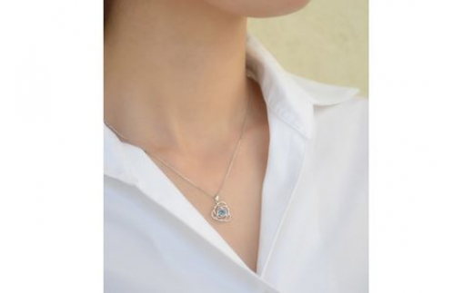 Blue Rose Pt トパーズ ダイヤモンド ペンダント レディース ジュエリー アクセサリー ネックレス 神奈川 湘南 藤沢