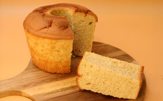 メープル シフォン 生クリーム 添え  ケーキ