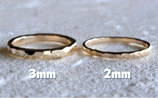 アクセサリー K14GF 槌目リング 2ミリ幅 選べるサイズ 指輪 アクセサリー ジュエリー K14 ゴールドフィルド リング レディース メンズ ペア シンプル 一点もの 華奢リング ピンキーリング ペアリング かわいい おしゃれ プレゼント ギフト 贈り物 10000円 FABBRICA OSAWA 神奈川 湘南 藤沢