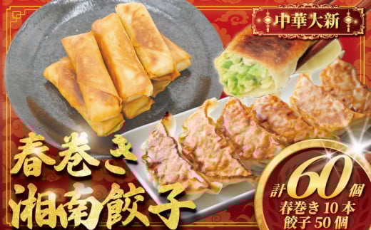 餃子 50個 ( 25個 × 2 パック )  春巻き 10本 セット 中華大新 ぎょうざ ギョーザ gyoza