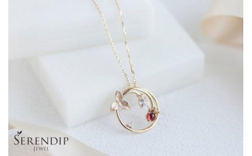 K10 Strawberry ガーネット トパーズ ダイヤモンド ネックレス レディース ジュエリー アクセサリー