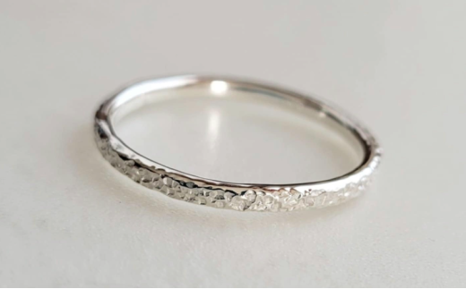 シルバーリング テクスチャーリング 1.8ミリ  選べるサイズ アクセサリー 指輪 アクセサリー ジュエリー シルバー リング レディース メンズ ペア シンプル 一点もの 華奢リング ピンキーリング プレゼント ギフト 贈り物 シルバー950 SILVER ふるさと納税 リング 10000円 ジュエリー FABBRICA OSAWA 神奈川 湘南 藤沢