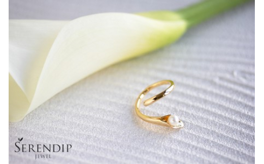 Calla K10 パールリング 指輪 ゆびわ リング アクセサリー  レディース ジュエリー じゅえりー【7号～15号】 ぱーる りんぐ ring レディース シンプル 一点もの おしゃれ かわいい プレゼント ギフト SERENDIPJEWEL 株式会社菜畑 神奈川 湘南 藤沢