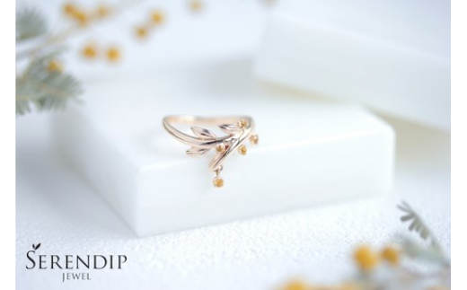 Mimosa K10 シトリン Pinky Ring レディース ジュエリー アクセサリー【1号～9号】 ピンキー りんぐ ring レディース シンプル 一点もの おしゃれ かわいい プレゼント ギフト 株式会社菜畑 神奈川 湘南 藤沢