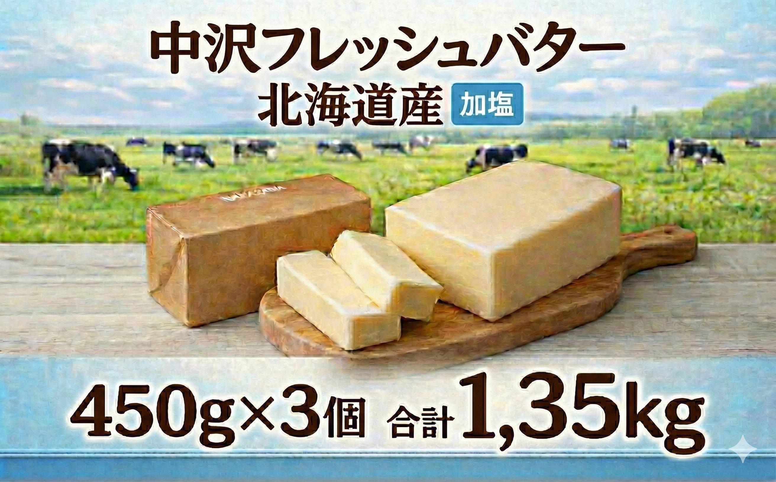 加塩 フレッシュ バター 450g × 3個 計 1.35kg 北海道 原乳 Butter ばたー butter パン 洋食 国産バター 生乳 ミルク お菓子作り 朝食 ぱん 北海道バター 調理バター 中沢フレッシュバター 栄養 中沢乳業 神奈川 藤沢市 藤沢