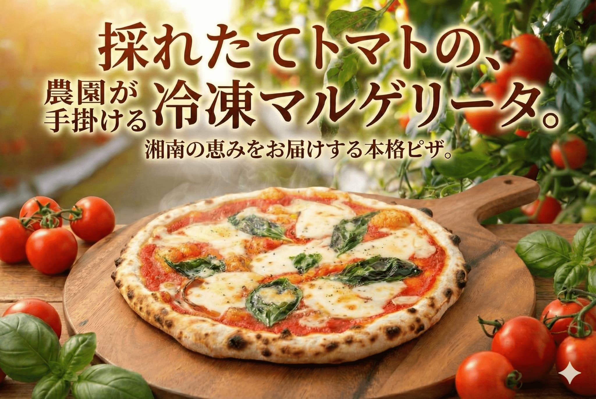 ピザ マルゲリータ 手作りピザ 冷凍ピザ 3枚 高糖度 フルーツトマト チーズ モッツァレラチーズ 朝採れ フレッシュ バジル トマト トマトソース 濃縮 tomato 野菜 やさい yasai 瞬間冷凍 定番 こだわり 農家 トマト農家 農園 農業 絶品 本格 ヘルシー 新鮮 健康 自然 神奈川 湘南 藤沢