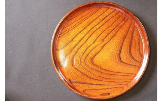 小田原漆器　7寸薄盆【漆塗り 国産天然木 おしゃれ プレゼント 記念 お祝い ふっくらとしたデザイン 木製食器 日用品 キッチン用品 木製 直径205mm×高さ23mm 小田原漆器 神奈川県 小田原市 】