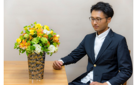 アレンジメント Mサイズ_イエロー/オレンジ系