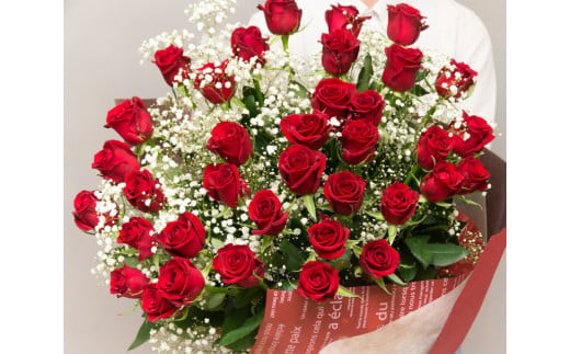 赤バラの花束 36本「ロマンチックな瞬間」【記念日に届くお花 36本 世界らん展 フラワードリームジャパンカップ 国内主要コンテスト受賞 贈り物 メッセージフラワー 神奈川県 小田原市 】