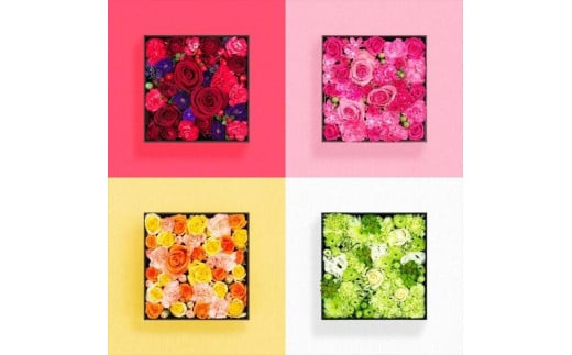 季節のお花でボックスアレンジメント（16cm×16cm）【 神奈川県 小田原市 】