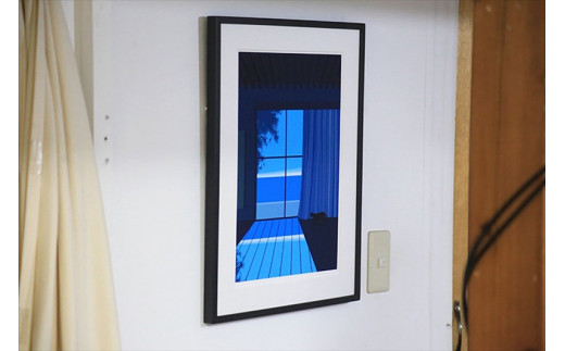 【森の中の小さな明かり】小説付き　直筆サイン入り　額付きジークレープリント　小田原にある景色　心象風景　片田舎の風景　子供の頃に見た風景　海　空　山