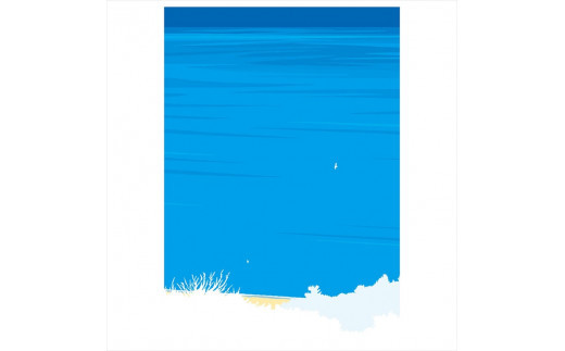 【また会いましょう】直筆サイン入り　額付きジークレープリント　小田原にある景色　心象風景　片田舎の風景　子供の頃に見た風景　海　空　山