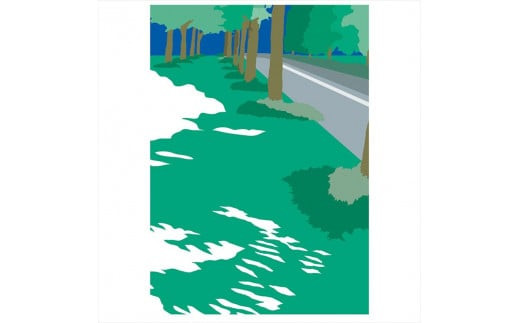 【その先の向こう側】直筆サイン入り　額付きジークレープリント　小田原にある景色　心象風景　片田舎の風景　子供の頃に見た風景　海　空　山