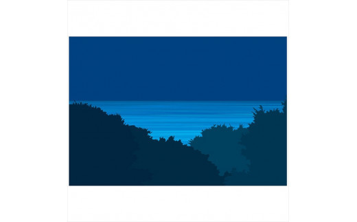 【悪い夢と小さな花】直筆サイン入り　額付きジークレープリント　小田原にある景色　心象風景　片田舎の風景　子供の頃に見た風景　海　空　山