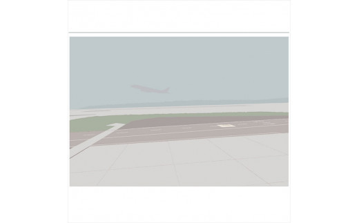 【始まったことと、終わったことと】直筆サイン入り　額付きジークレープリント　小田原にある景色　心象風景　片田舎の風景　子供の頃に見た風景　海　空　山